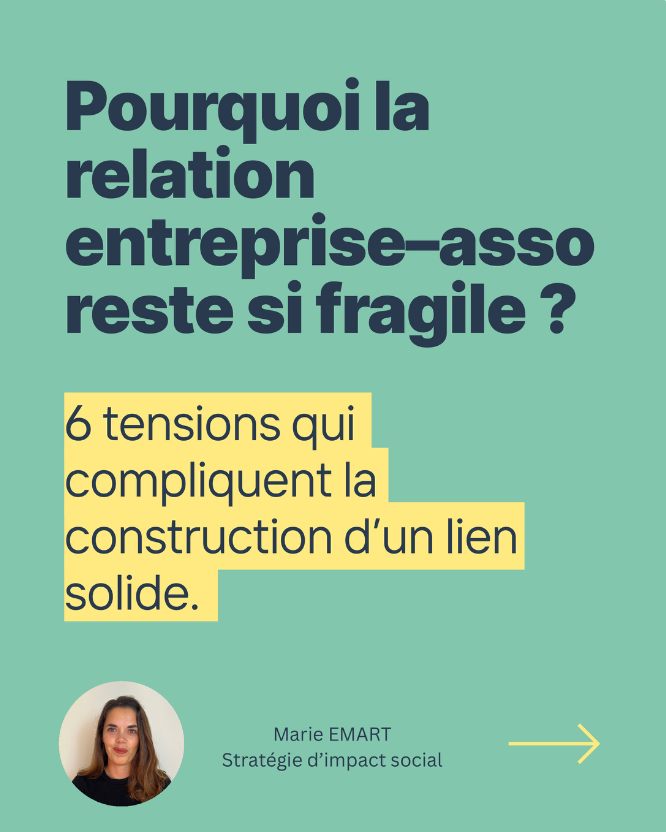 Pourquoi la relation entreprise-asso rest fragile ?